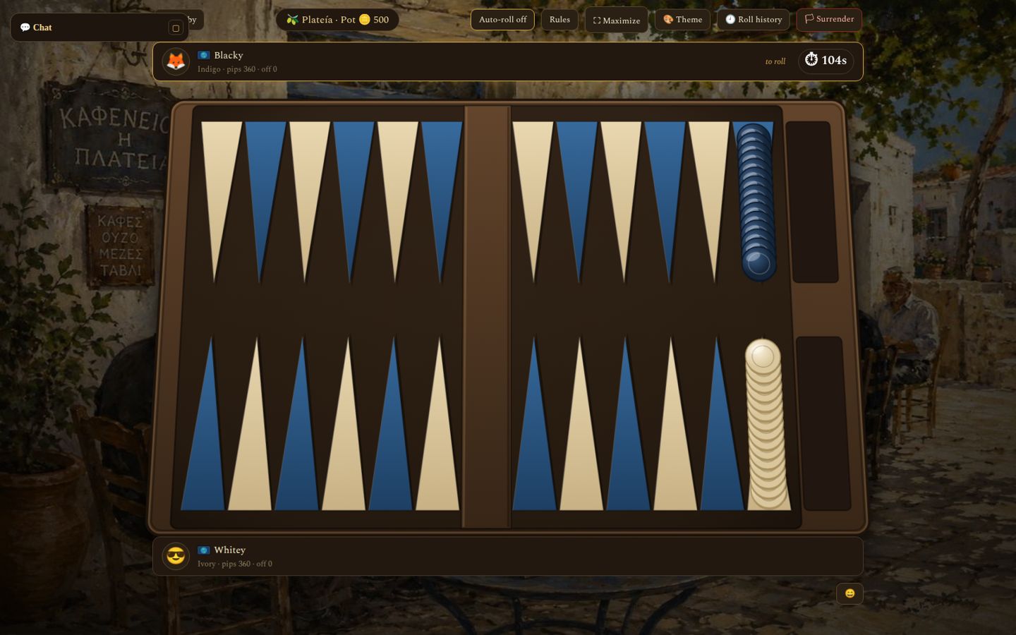 Game board with chat